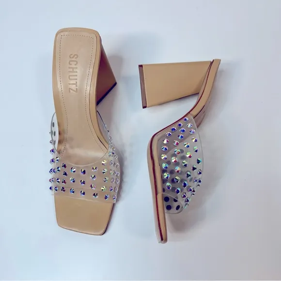 SCHUTZ Lizah Embellished Slide Sandal- New