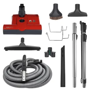 SEBO 35′ DELUXE CENTRAL VACUUM KIT WITH RED ET-1 POWER HEAD