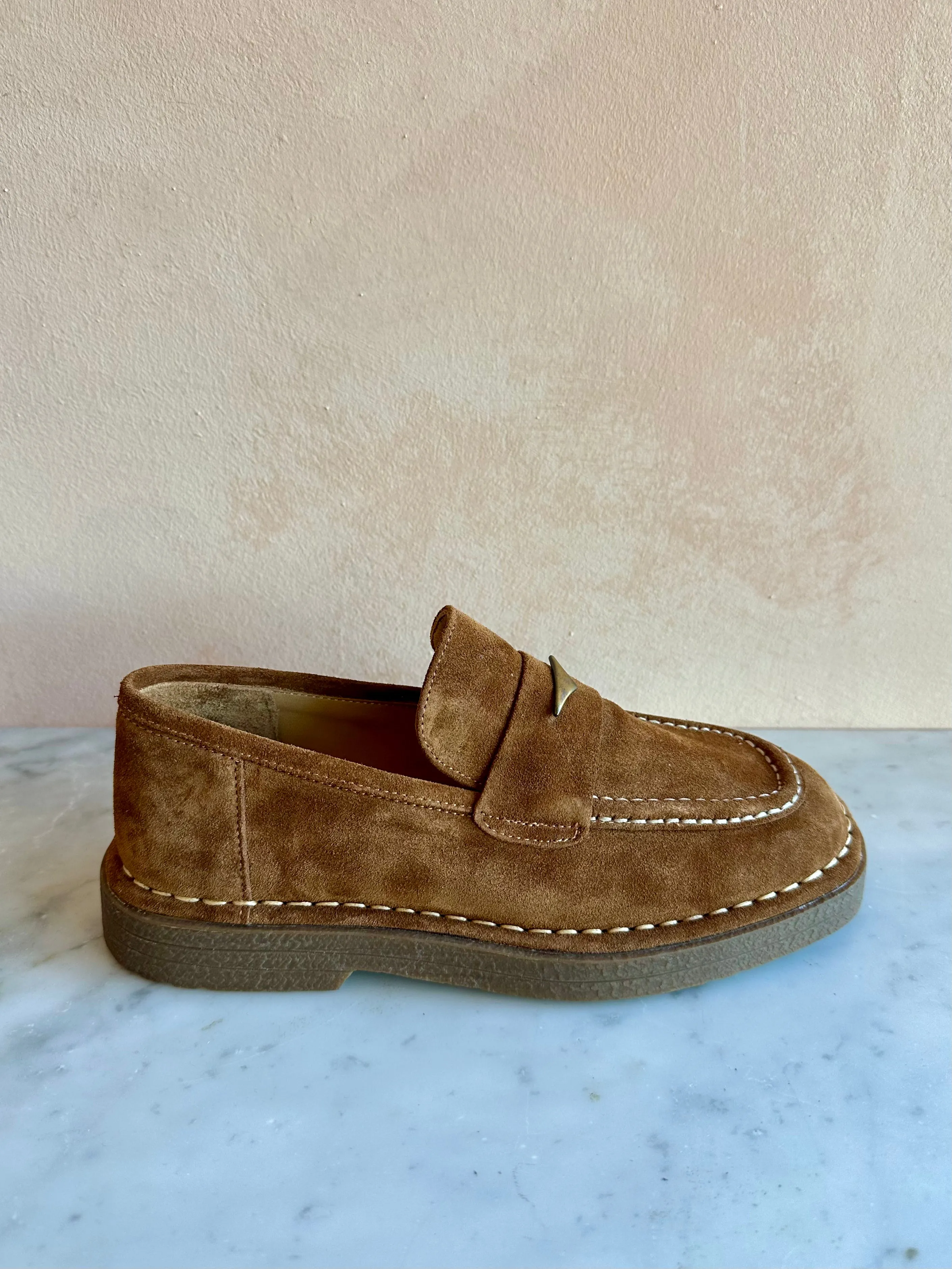 Sempre Di - Tabacco Suede Loafer