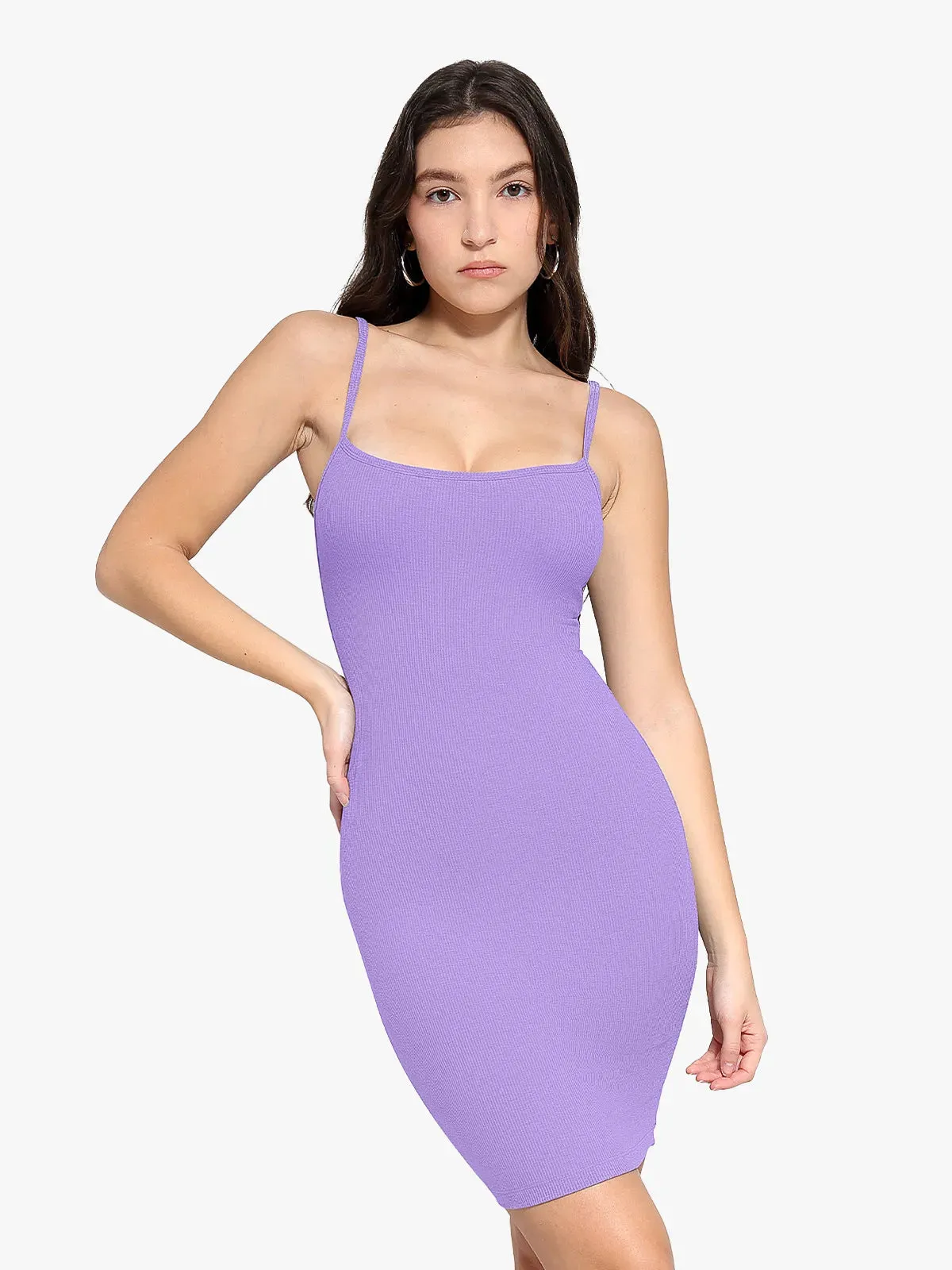 Shapewear Solid Modal Butt Lift Mini Slip Dress