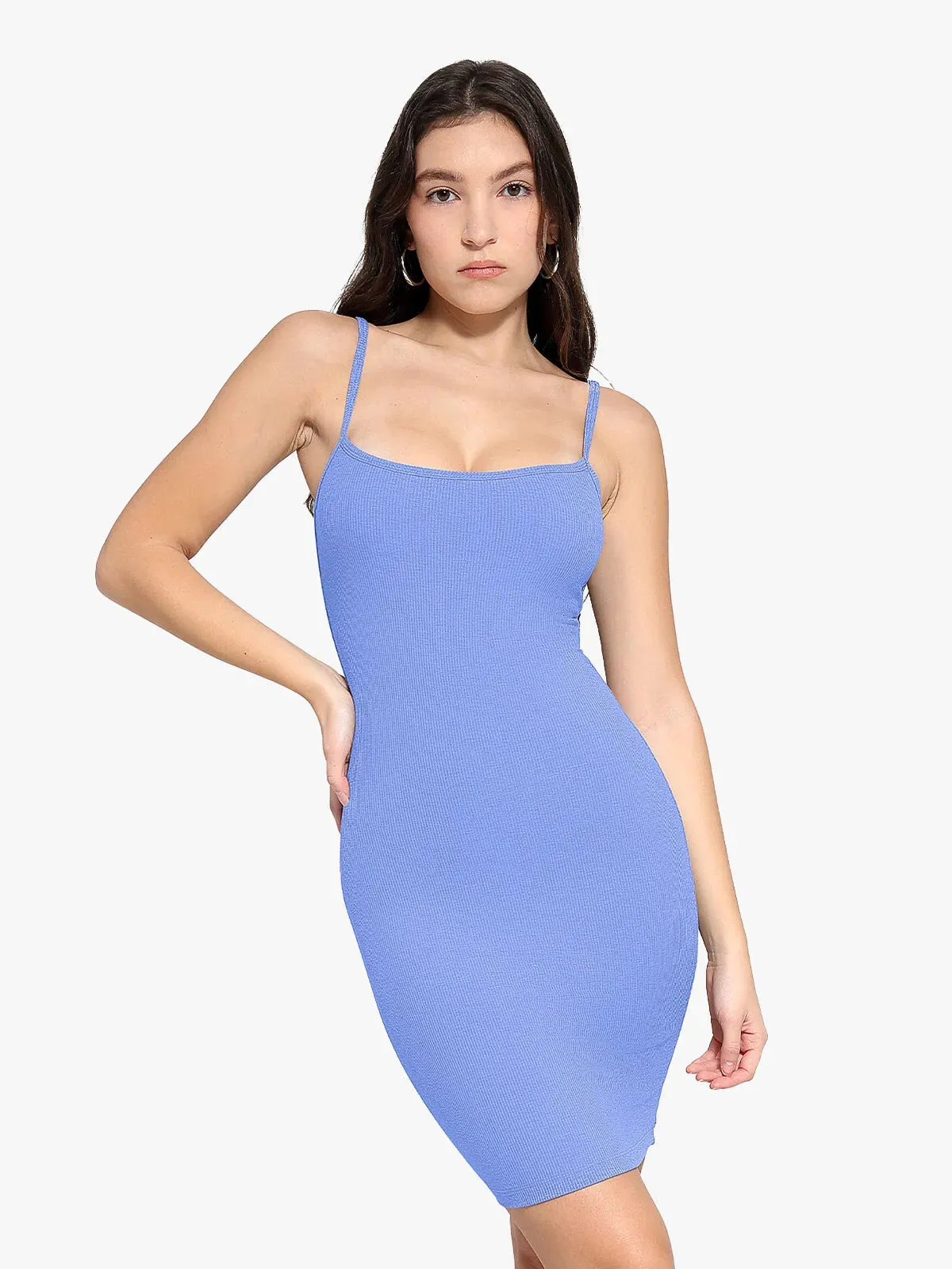 Shapewear Solid Modal Butt Lift Mini Slip Dress