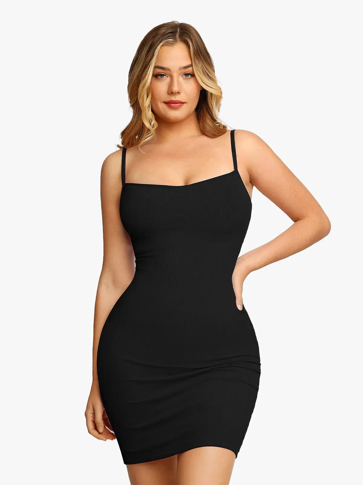 Shapewear Solid Modal Butt Lift Mini Slip Dress