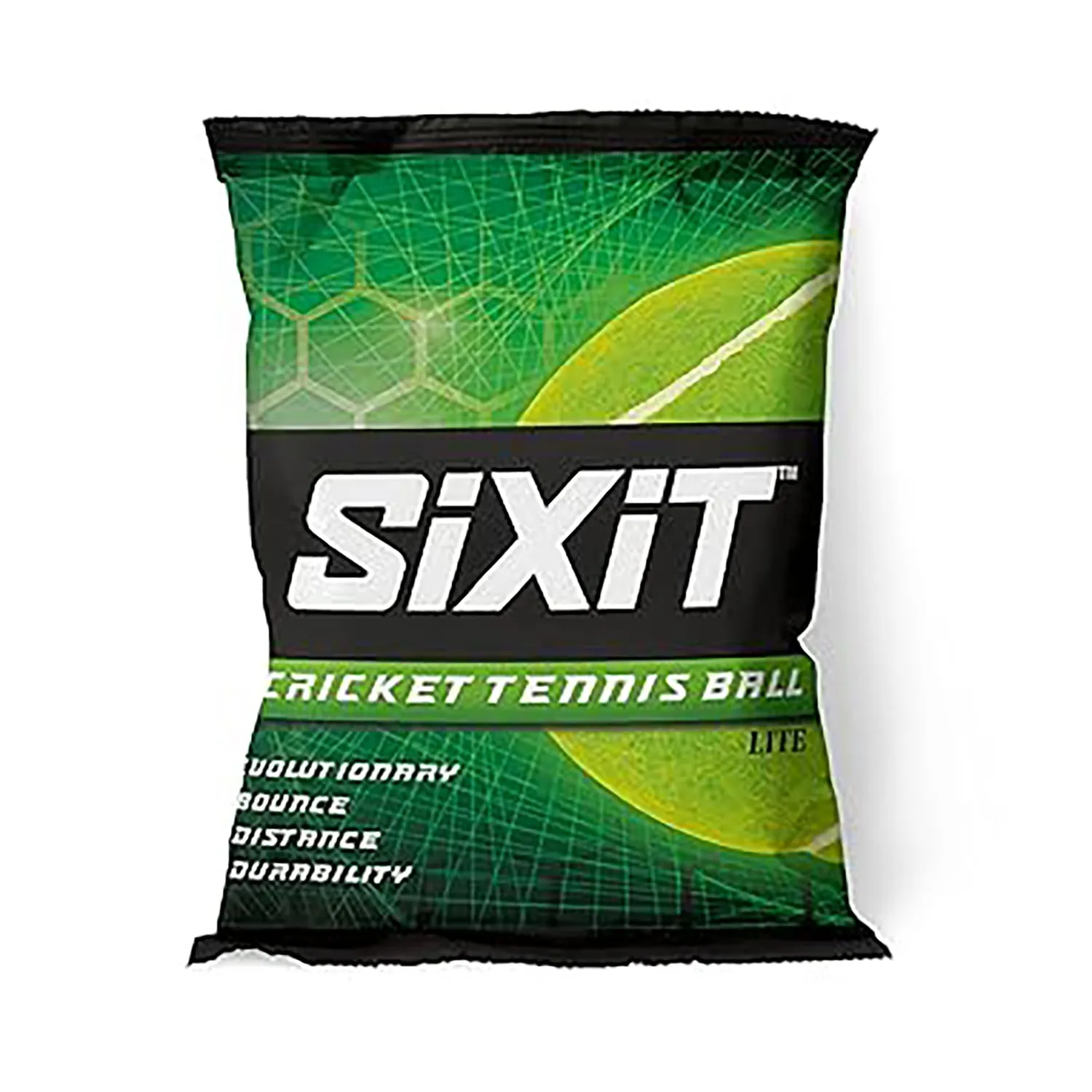 Sixit Lite Cricket Tennis Ball - Pack of 6, Green, Standard Size, Durable Rubber Material, Ideal for Practice and Casual Play