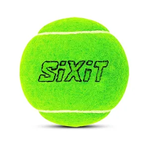 Sixit Lite Cricket Tennis Ball - Pack of 6, Green, Standard Size, Durable Rubber Material, Ideal for Practice and Casual Play