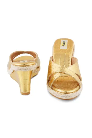 Skin Crossfront High Wedge Gold
