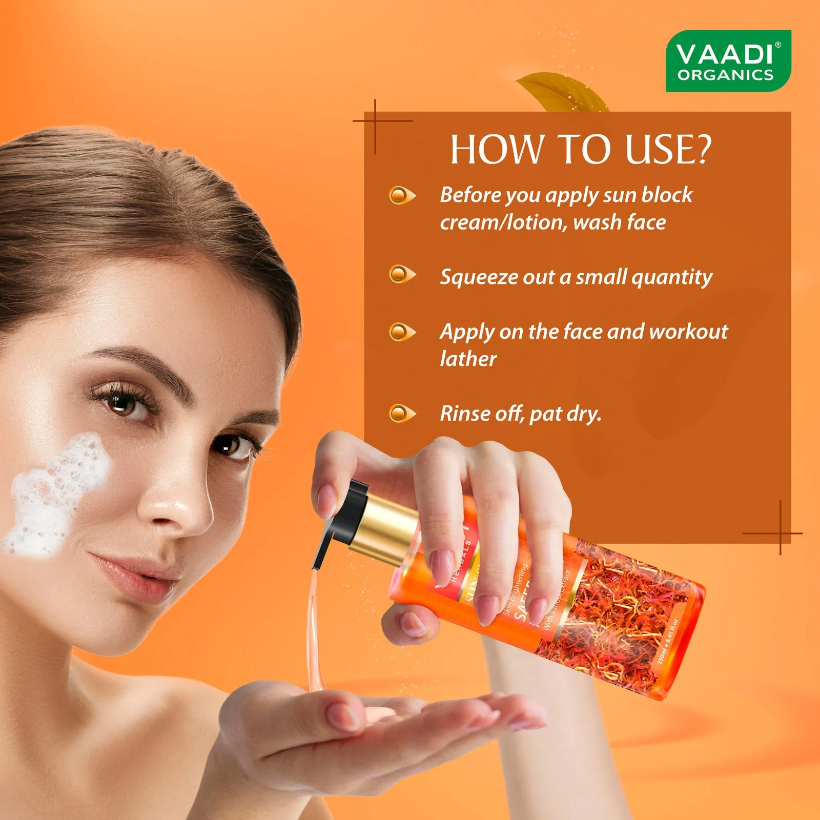 Skin Whitening Saffron Face Wash With Sandal Extract (250 ml)