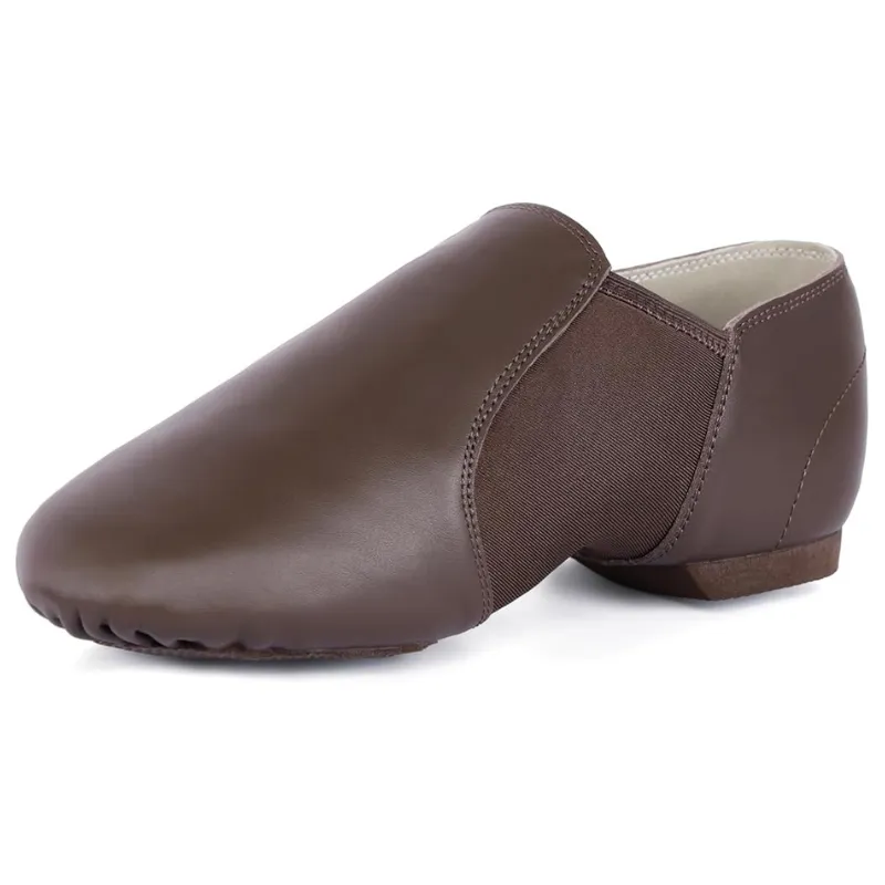 Slip-On Leather Upper Jazz Shoes For Dance Practice