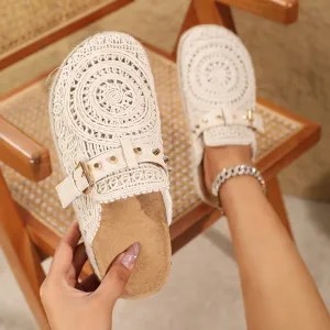 Solene™ Boho Crochet Mules