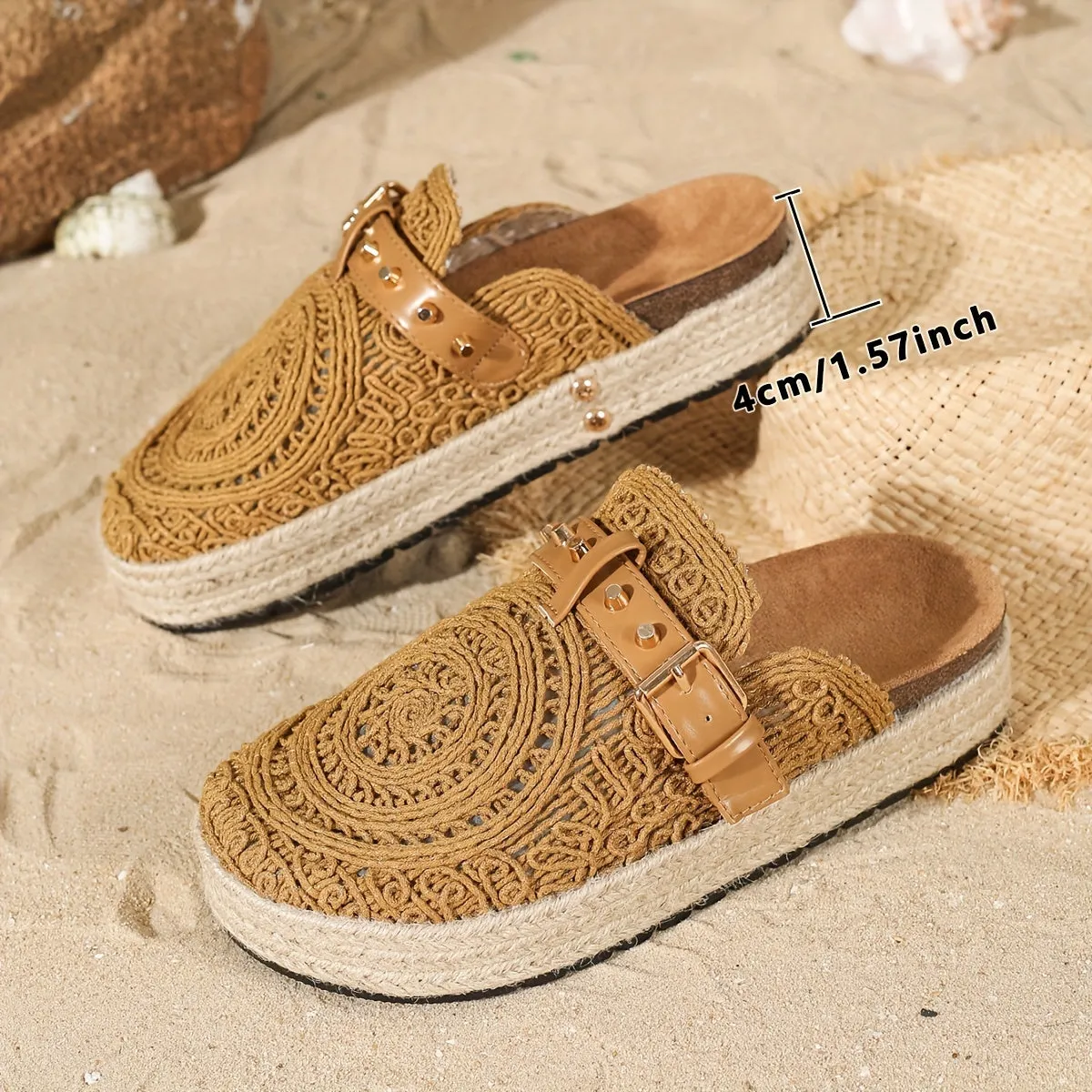 Solene™ Boho Crochet Mules
