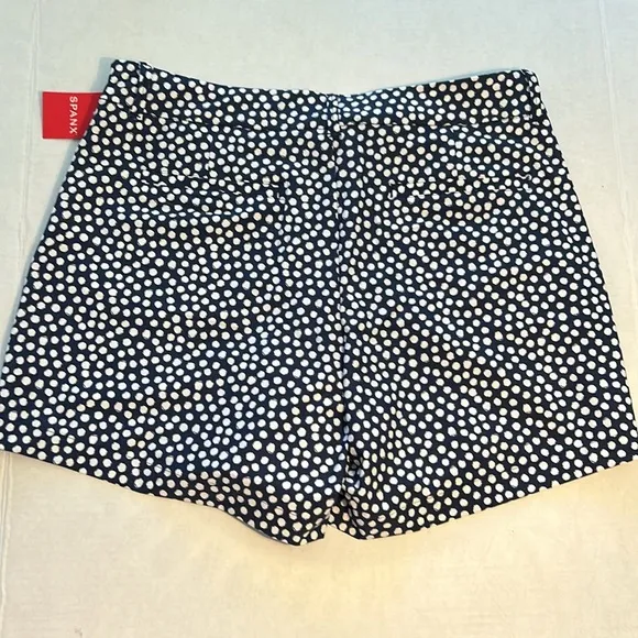 Spanx Large Shorts 6” Sunshine Shorts in Navy Painted Dot NWT