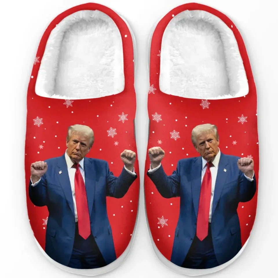 Standing Tall For My Country - US Election Fluffy Slippers - Christmas Gift For Conservative Supporters