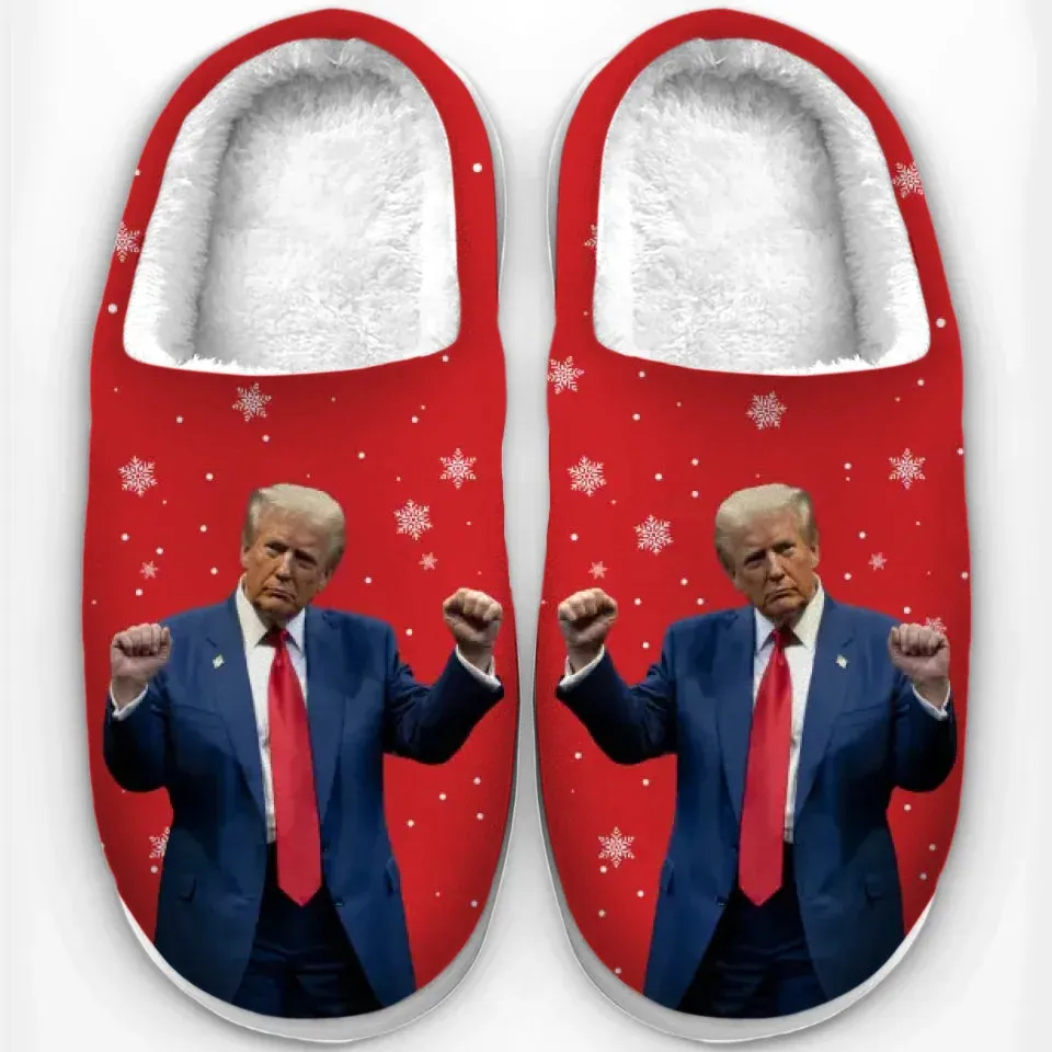 Standing Tall For My Country - US Election Fluffy Slippers - Christmas Gift For Conservative Supporters
