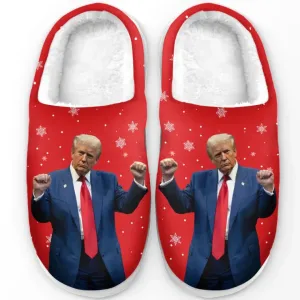 Standing Tall For My Country - US Election Fluffy Slippers - Christmas Gift For Conservative Supporters