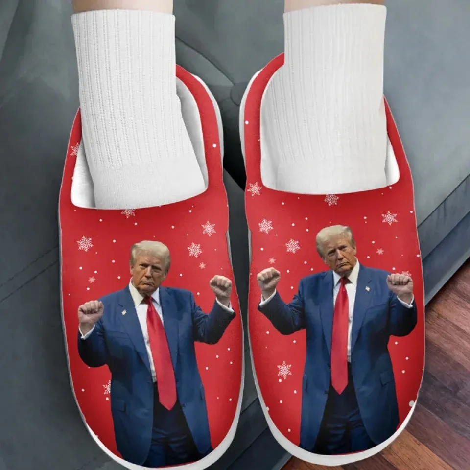 Standing Tall For My Country - US Election Fluffy Slippers - Christmas Gift For Conservative Supporters