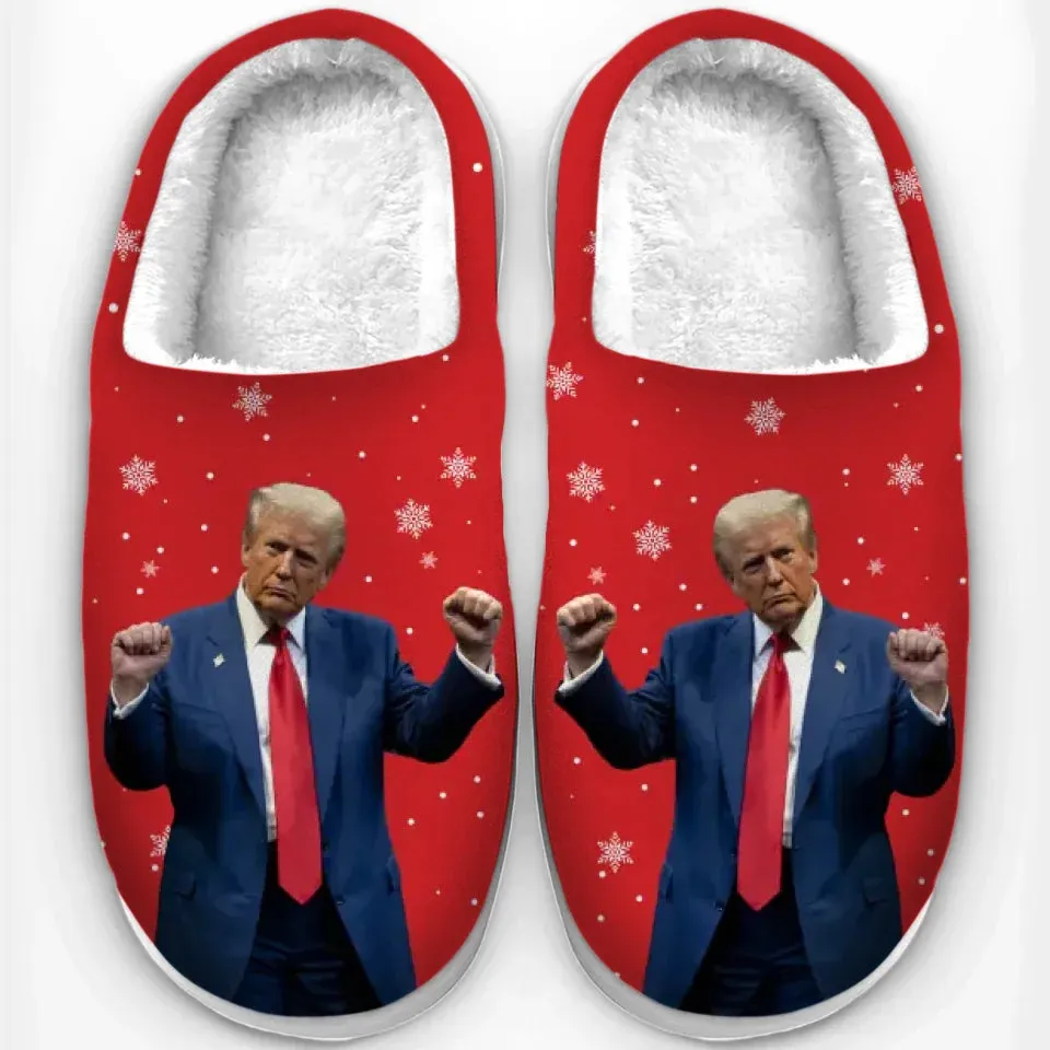Standing Tall For My Country - US Election Fluffy Slippers - Christmas Gift For Conservative Supporters