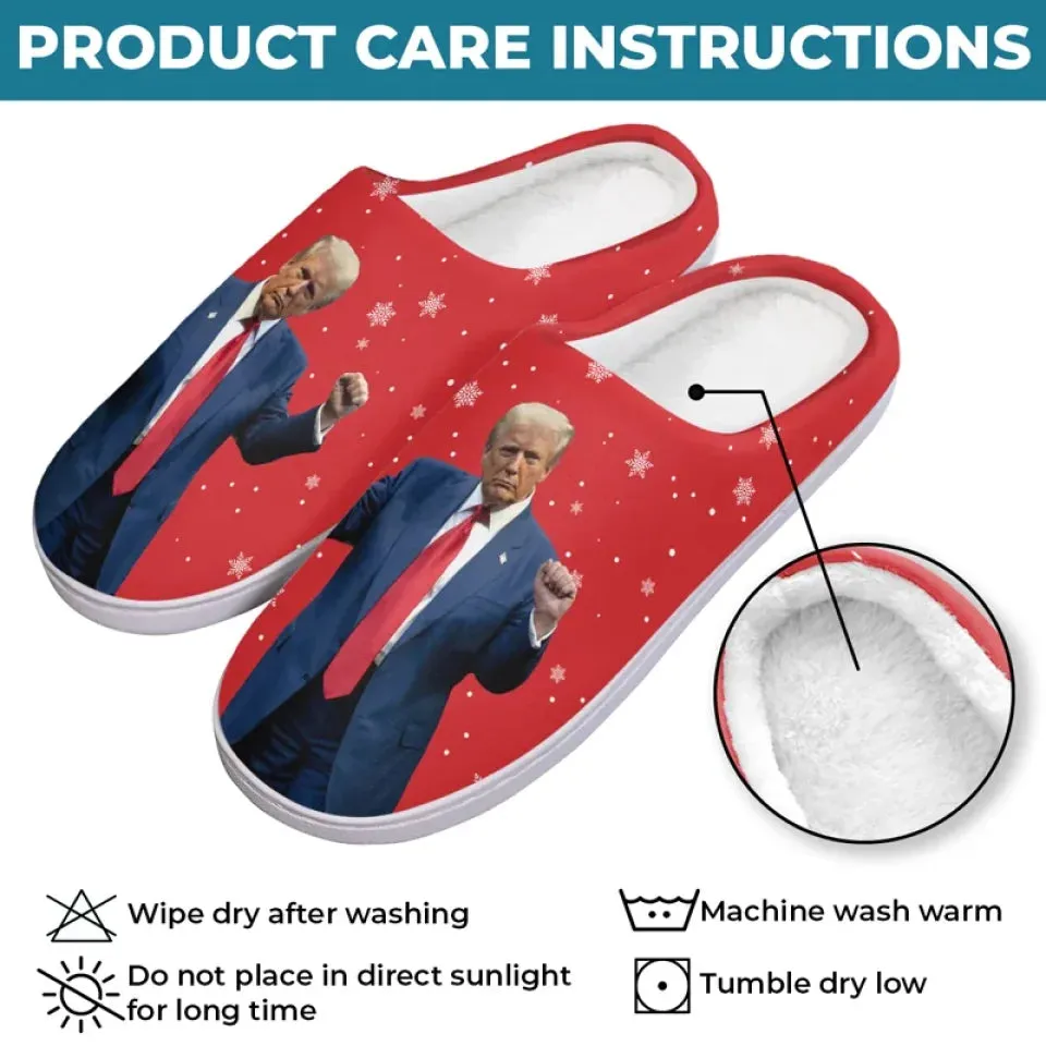 Standing Tall For My Country - US Election Fluffy Slippers - Christmas Gift For Conservative Supporters