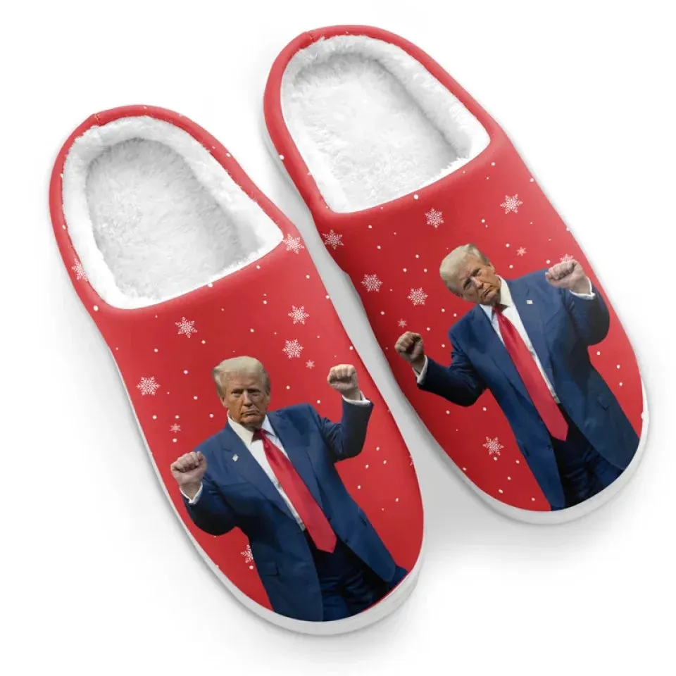 Standing Tall For My Country - US Election Fluffy Slippers - Christmas Gift For Conservative Supporters