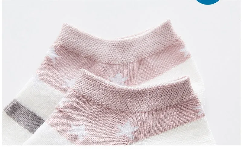 Star Stripe Breathable Low-cut Invisible Cotton Socks
