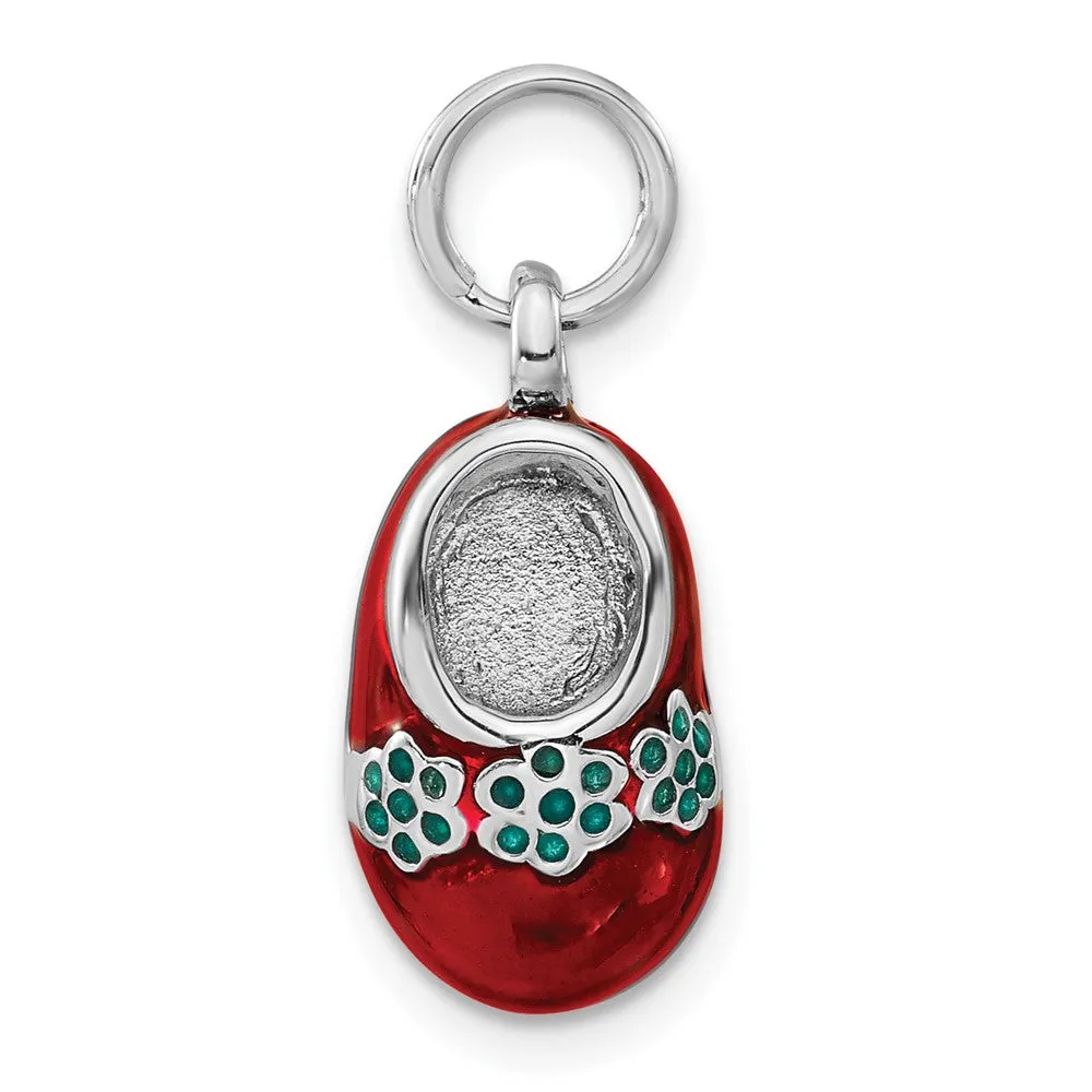 Sterling Silver Enameled Shoe Charm