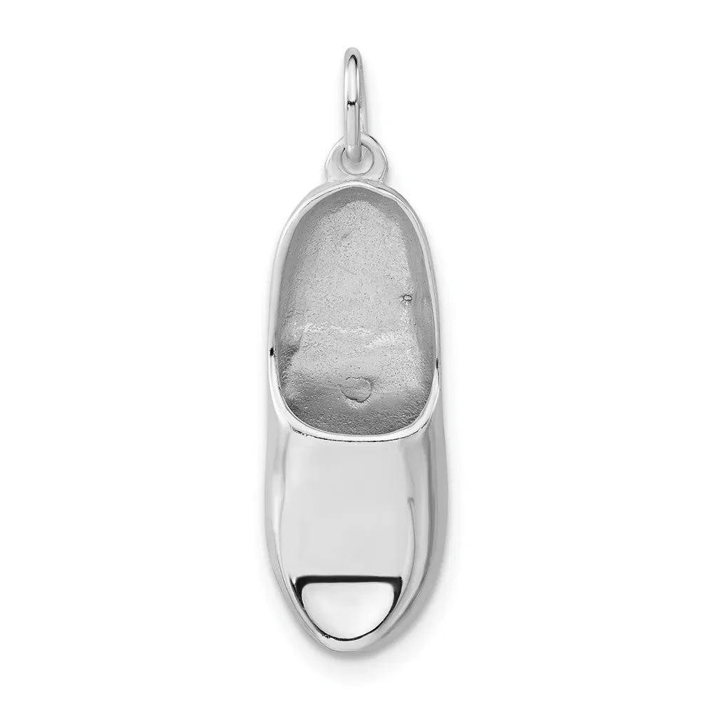 Sterling Silver Wooden Shoe Pendant