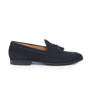 Suede Bow Loafers - Blue