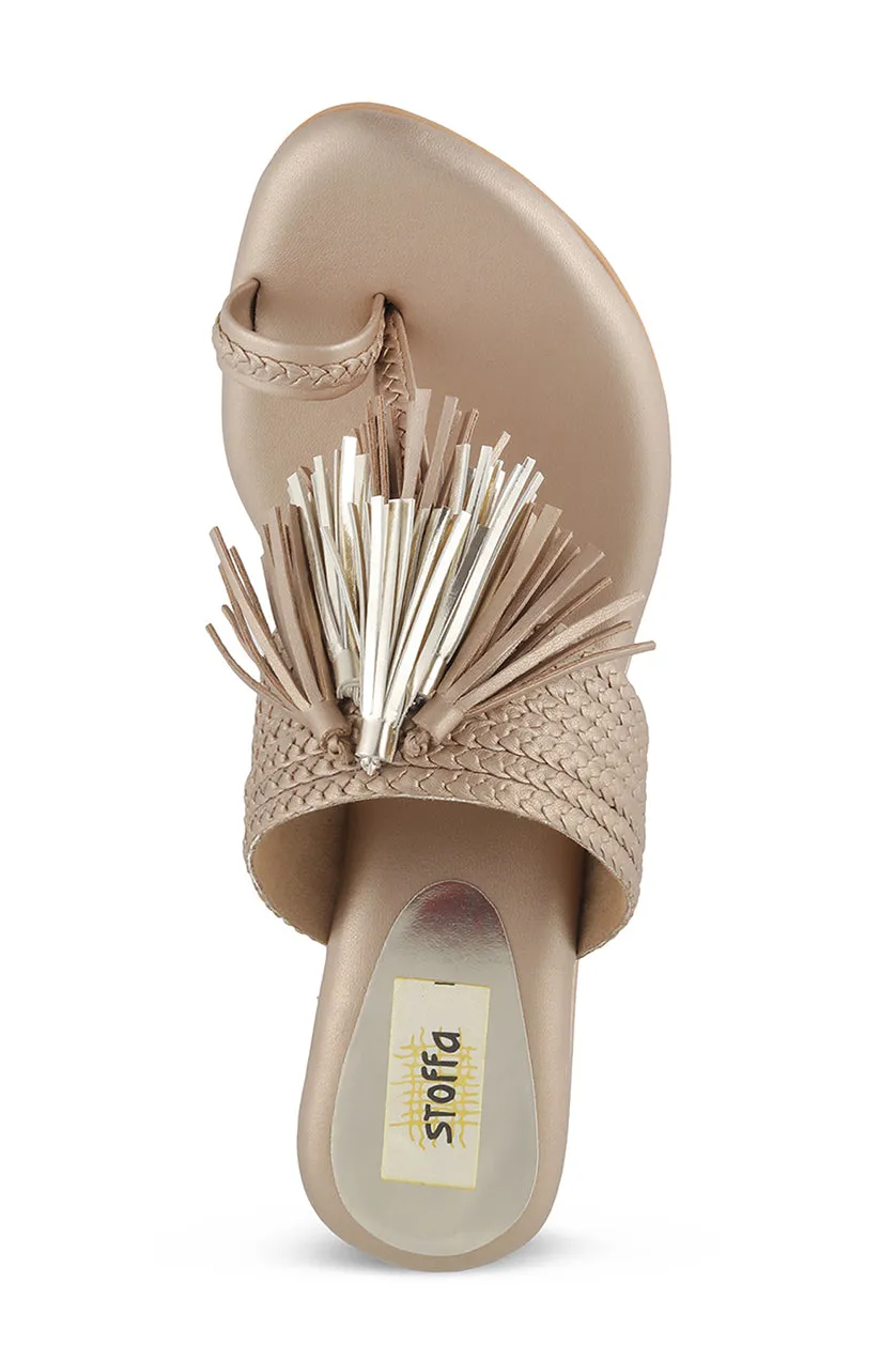 Tassle  Low K Wedges Champagne