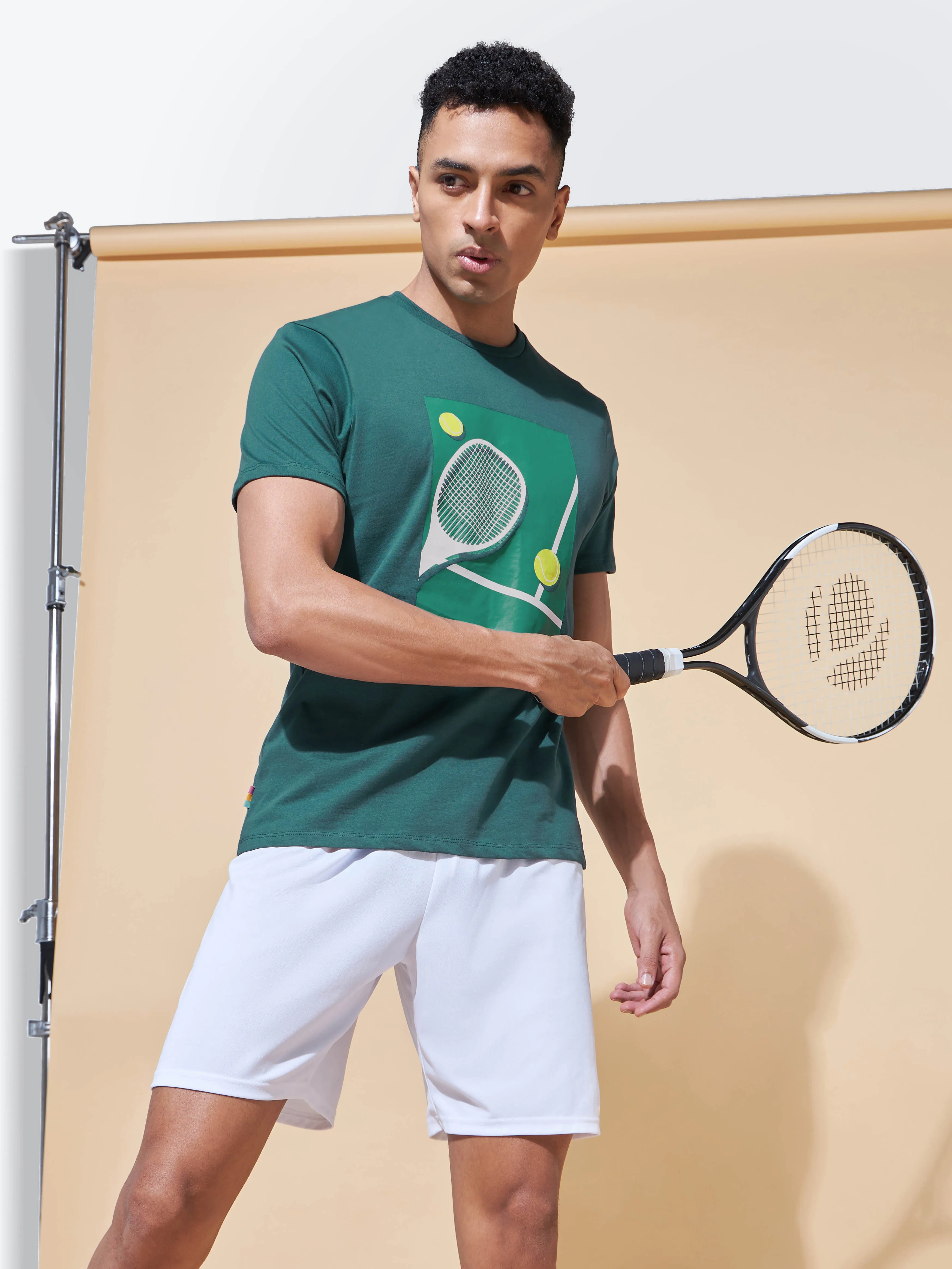Tennis Court Side Print T-shirt