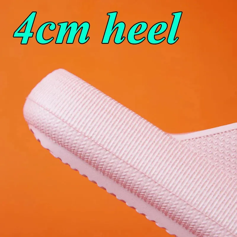 Thick Platform Cloud Slippers Women Fashion Buckle Soft Sole Pillow Slides Sandals Woman Beach Non-Slip Flip Flops