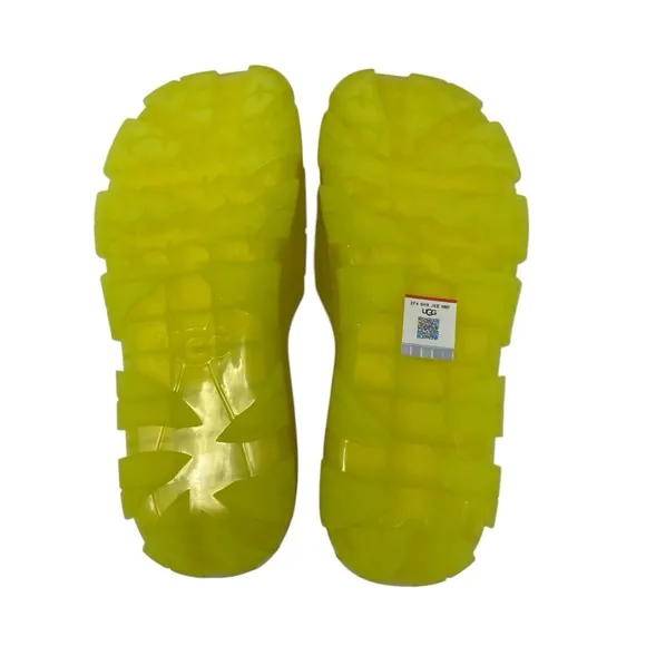 UGG Women’s Jella‎ Clear Slide Sandal Size 8 Sunny Yellow NWOB