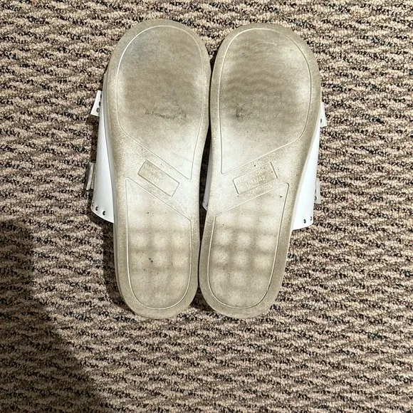 Vince Camuto Pavey Buckled 2-Band Slide Sandal with Studs