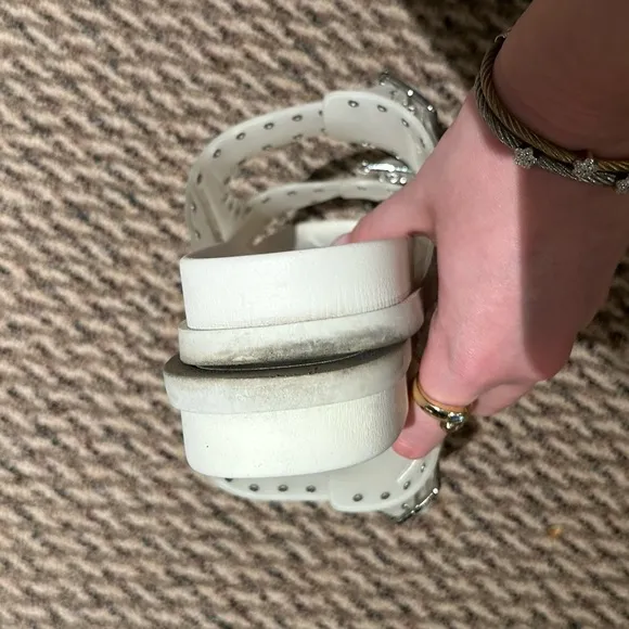 Vince Camuto Pavey Buckled 2-Band Slide Sandal with Studs