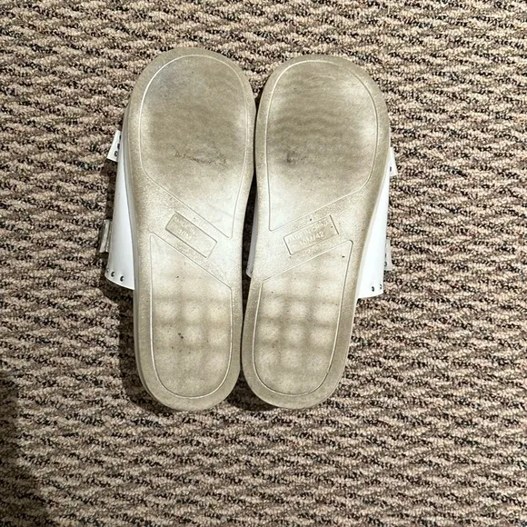 Vince Camuto Pavey Buckled 2-Band Slide Sandal with Studs