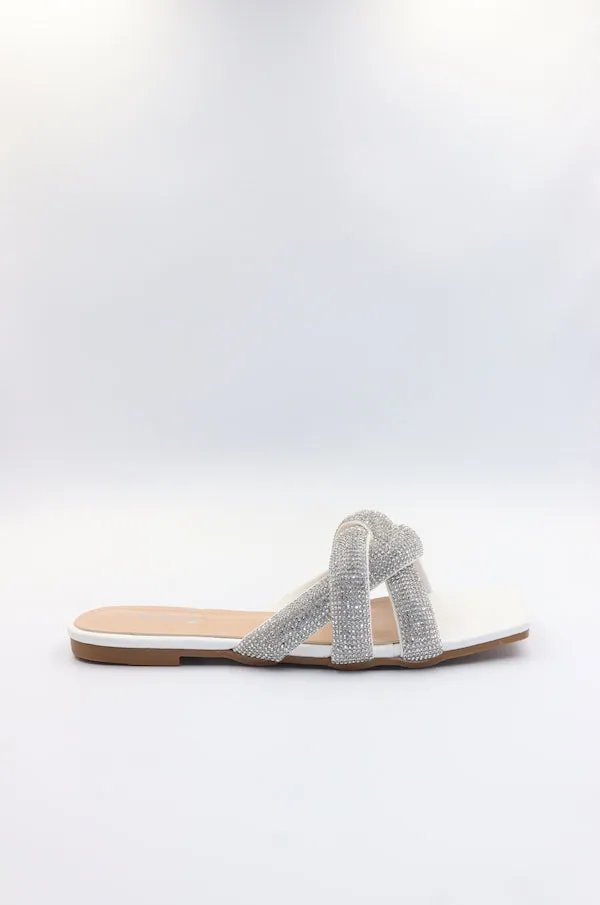 Viny - Women's Diamond Embellished Flat Sandals