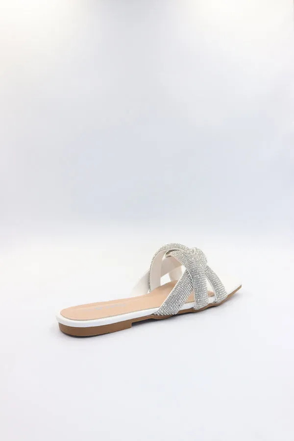 Viny - Women's Diamond Embellished Flat Sandals