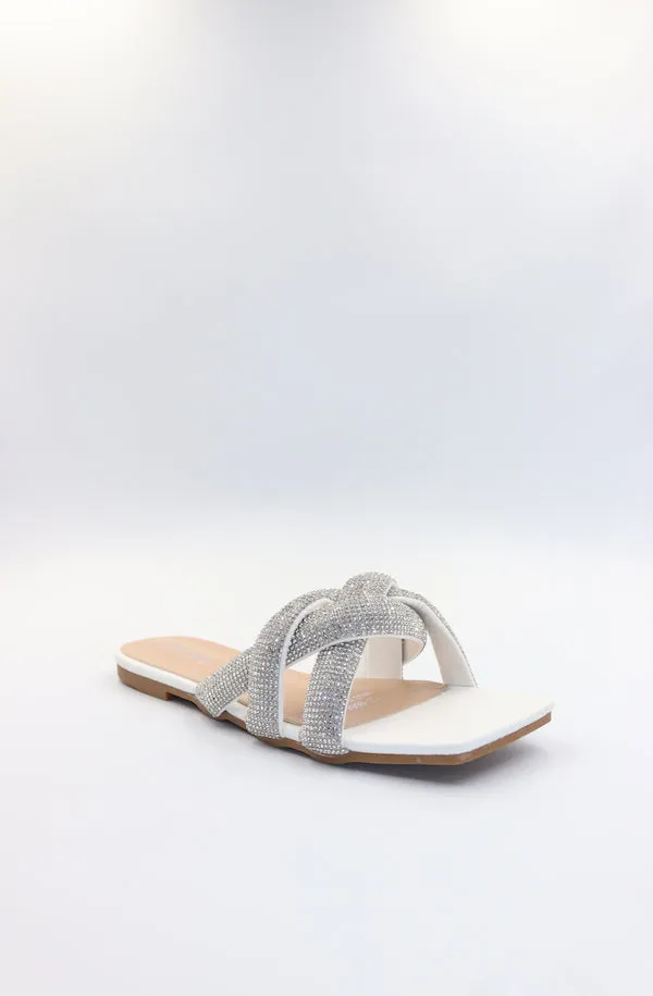 Viny - Women's Diamond Embellished Flat Sandals
