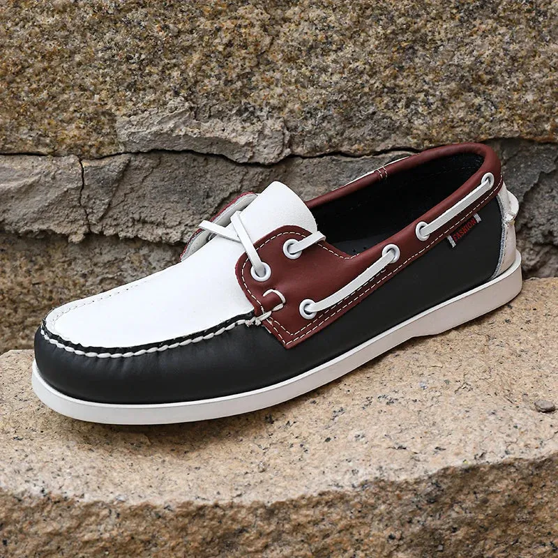 WalkEasy Herren Leder Peas Schuhe mit Farbabstimmung