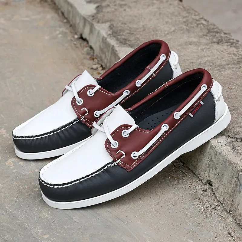 WalkEasy Herren Leder Peas Schuhe mit Farbabstimmung