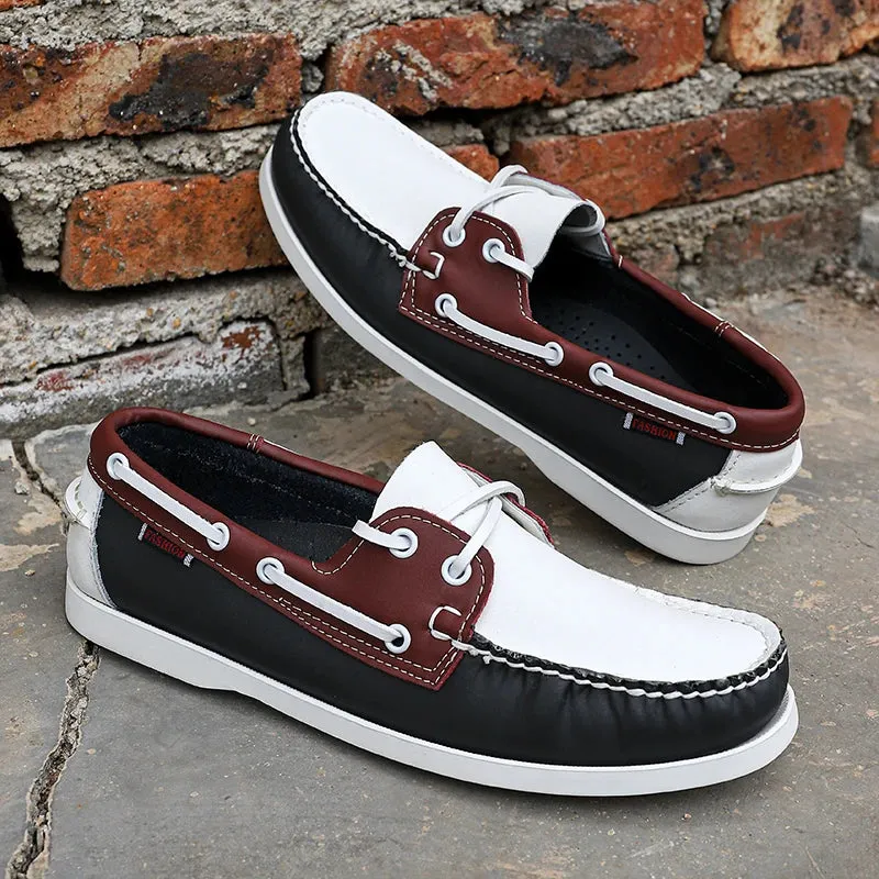 WalkEasy Herren Leder Peas Schuhe mit Farbabstimmung