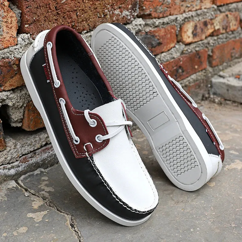 WalkEasy Herren Leder Peas Schuhe mit Farbabstimmung