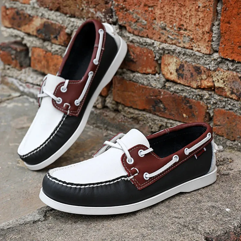 WalkEasy Herren Leder Peas Schuhe mit Farbabstimmung