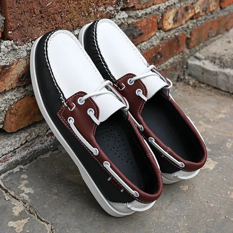 WalkEasy Herren Leder Peas Schuhe mit Farbabstimmung
