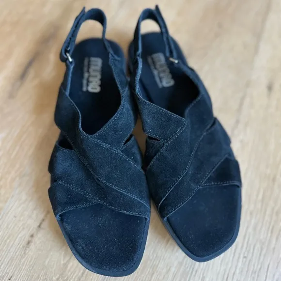 Women’s Munro Micah Slingback leather black sandal with arch support
