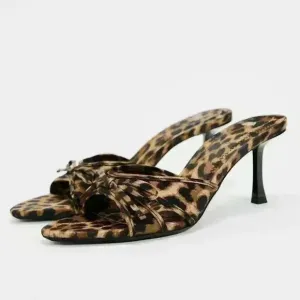 ZARA Leopard Print Slide Sandal